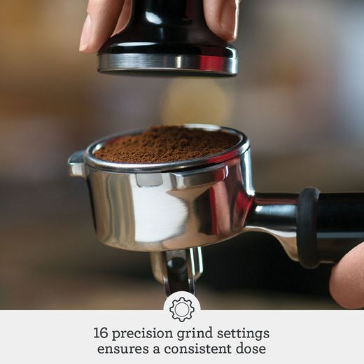 Sage The Barista Express Espresso Coffee Machine with Integrated Burr Grinder - Brushed Steel - Annotation -16 setting shot